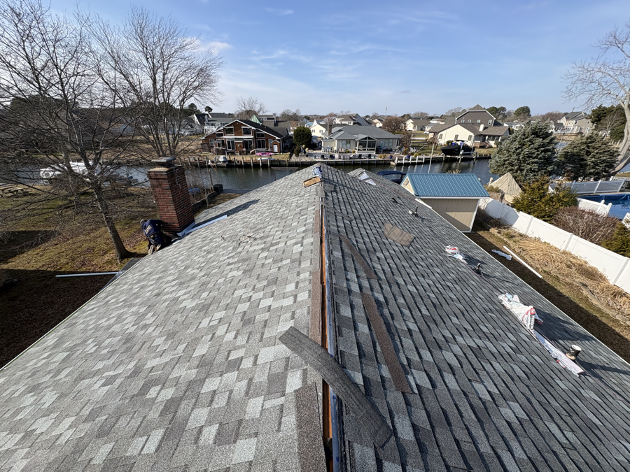 Missing shingles on southwest slope